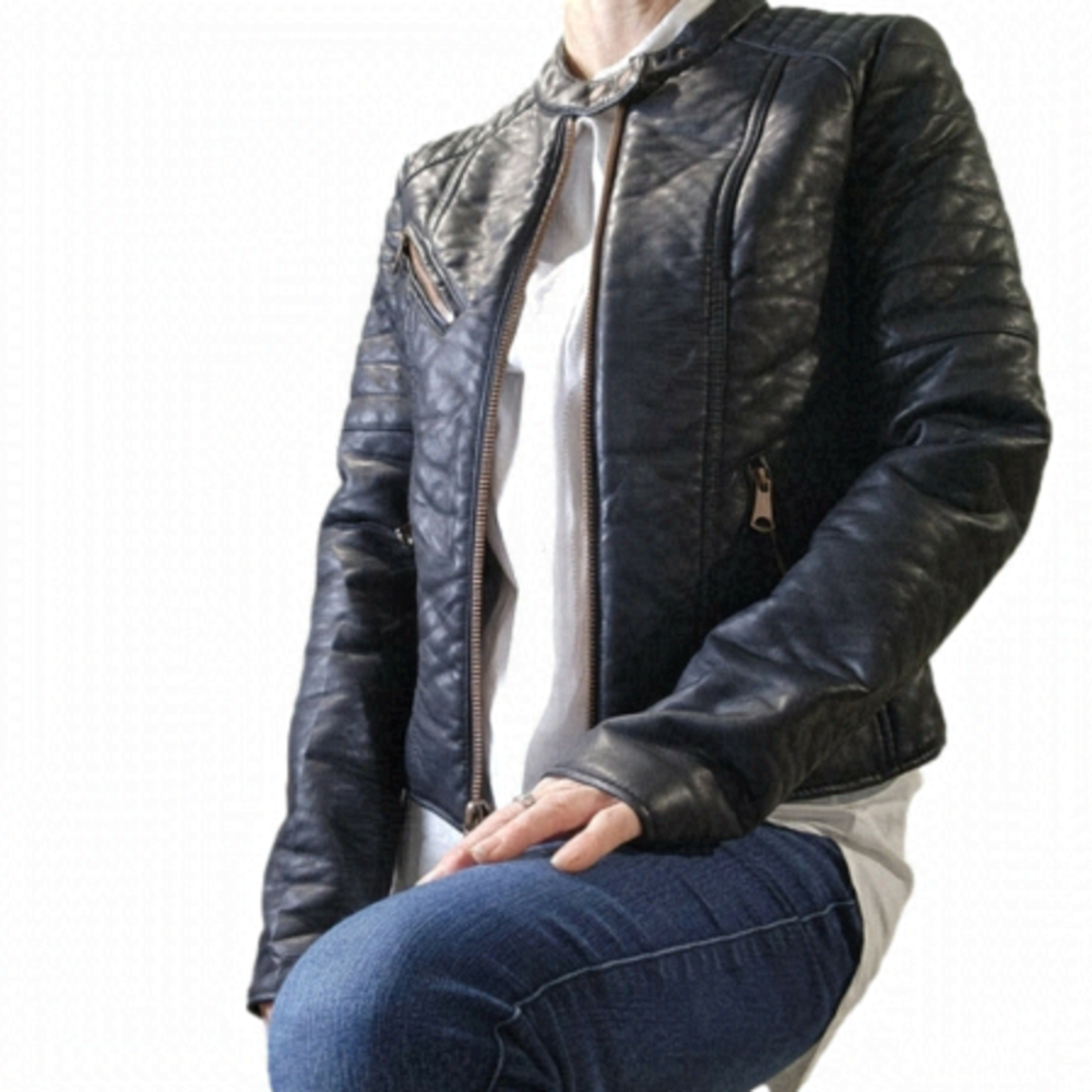Moto jacket Vegan leather Black color MARC N.Y ANDREW MARC